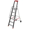 Image de Escabeau professionnel de chantier roulant pliable en aluminium 6 marches Hailo