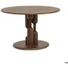 Image de Table à manger ronde en bois de manguier Zola