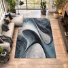 Image de tapis salon 160x230 tissé bleu et gris rectangle motif géométrique LYN8 MADILA