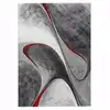 Image de Tapis Salon 160x230 Tissé Rouge Et Gris Rectangle Motif Géométrique Lyn8 Madila