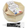 Image de 4 Moules En Bois Ronds + 8 Caissettes De Cuisson + Stylo De Glaçage Noir