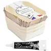 Image de 4 Moules Individuels En Bois Rectangle + 8 Caissettes Sulfurisées De Cuisson + Stylo