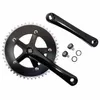 Image de Pédalier Route Fixie - 3.30 - Alu Noir - 165mm - Plateau 46d - Emmanchement Carré 110mm