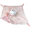 Image de Doudou carré Lapinou - DOMIVA - Rose - Attache sucette - 28cm