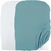 Image de Domiva Lot 2 Housses De Matelas A Langer - 50 X 75 Cm - Eponge Polycoton - Blanc/nile