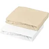 Image de Domiva Lot 2 Draps Housse - 60 X 120 Cm - Jersey - Blanc/cailloux