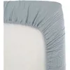 Image de Drap Housse Lange - Domiva - 70x140 Cm - Bleu Vintage - Gaze De Coton