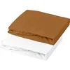 Image de Lot 1 alèse + 1 drap housse - PTIT DODO - 60 x 120 cm - Blanc / Caramel