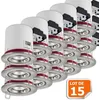 Image de Lot de 15 Support de spot BBC Orientable Alu Brossé 100mm avec douille GU10 automatique ref. 819