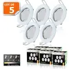 Image de 5 SPOTS LED DIMMABLE SANS VARIATEUR 7W eq.56w BLANC NEUTRE FINITION BLANC