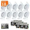 Image de 10 Spots LED Dimmable Blanc Chaud - LAMPESECOENERGIE - Finition Blanche - Encastrable - 7W eq. 56W