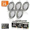 Image de 25 Spots LED Dimmable Blanc Chaud - LAMPESECOENERGIE - Finition Alu Brossé - Encastrable - Classe énergétique G
