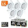 Image de 15 SPOTS LED DIMMABLE SANS VARIATEUR 7W eq.56w BLANC CHAUD FINITION BLANC