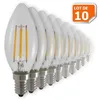 Image de Lot de 10 Ampoules Flamme Filament 4w eq. 42W Culot E14 blanc chaud 3000K