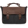 Image de Cartable femme CUIR et TOILE - Modèle MOOREA - Cartable porté main et bandoulière noir
