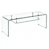 Image de Meuble tv 126 cm en verre trempé avec étagère suspendue vitrée - ice 67187128