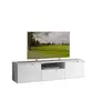 Image de Meuble tv 170 cm blanc laqué et mat 2 portes 1 tiroir - pure 67187221