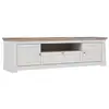 Image de Meuble tv 205 cm 2 portes 1 tiroir décor chêne blanchi - angele