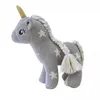 Image de Peluche En Coton Tricot Licorne Étoile- Gris