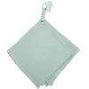 Image de Sevira Kids Doudou lange attache tétine en gaze de coton Jeanne Vert de gris - 40 x 40 cm Made in France