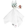 Image de Sevira Kids Doudou lapin attache tétine en gaze de coton Safari Blanc - TU Made in France
