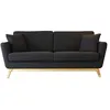 Image de Hoga : Canapé scandinave 3 places gris anthracite + 2 coussins