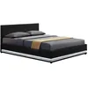 Image de Lit Coffre Avec Led 160 X 200 Cm Noir Newyork