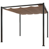 Image de Pergola Autoportante 3 X 3 M En Acier Avec Toile Taupe Tusa
