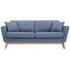 Image de Hoga Bleu Pastel : Canapé scandinave 3 places bleu pastel + 2 coussins