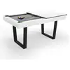 Image de Table convertible billard américain blanc 185 x 104 x 82 cm avec accessoires et plateau dînatoire