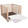 Image de Parc Moritz En Bois Naturel Avec Matelas 89x85