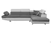 Image de Canapé dangle droit 5 places RIO convertible avec coffre en microfibre et simili - Blanc/Gris - L271 x P192 x H70cm - LOUNGITUDE