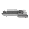 Image de Canapé d'angle rio convertible avec coffre en microfibre et simili - angle droit, blanc et gris