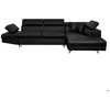 Image de Canapé dangle droit 5 places RIO convertible avec coffre en simili - Noir - L271 x P192 x H70cm - LOUNGITUDE