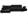 Image de Canapé dangle gauche 5 places RIO convertible avec coffre en simili - Noir - L271 x P192 x H70cm - LOUNGITUDE