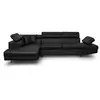 Image de Canapé d'angle rio convertible avec coffre en simili - angle gauche, noir