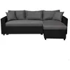 Image de Canapé dangle MARIA Réversible et convertible avec Coffre en simili et microfibre - Gris/Noir - L227 x P146 x H81cm - LOUNGITUDE