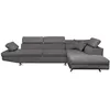 Image de Canapé dangle droit 5 places RIO convertible avec coffre en microfibre - Gris - L271 x P192 x H70cm - LOUNGITUDE