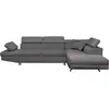 Image de Canapé d'angle rio convertible avec coffre en microfibre - angle droit, gris