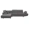 Image de Canapé d'angle rio convertible avec coffre en microfibre - angle gauche, gris
