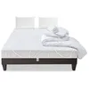 Image de Pack Eupraxie 140x200 cm Matelas Mousse + Sommier Bois + Accessoires