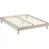 Image de Nuit de coton sommier à lattes en bois lino 140x190 cm coloris beige livré en kit Made in Europe
