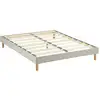 Image de Nuit de coton sommier à lattes en bois lino 140x200 cm coloris beige livré en kit Made in Europe