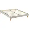 Image de Nuit de coton sommier à lattes en bois lino 160x200 cm coloris beige livré en kit Made in Europe