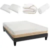 Image de Pack Leman 160x200 cm Matelas Mousse + Sommier Bois + Accessoires