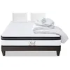 Image de Pack Tivoli 180x200 cm Matelas Mousse + Sommier Bois + Accessoires