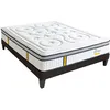 Image de Ensemble Reina 2.0 160x200 cm Matelas Ressorts ensachés + Sommier Bois