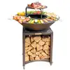 Image de Fiesta brasero haut avec plaque et grille amovible en acier barbecue plancha extérieur ø 75 cm