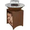 Image de Fiesta brasero haut acier corten avec plaque et grille amovible inox barbecue plancha extérieur ø 75 cm