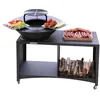 Image de ISLAND Brasero îlot avec plaque et grille amovible en acier barbecue plancha extérieur Ø 75 cm